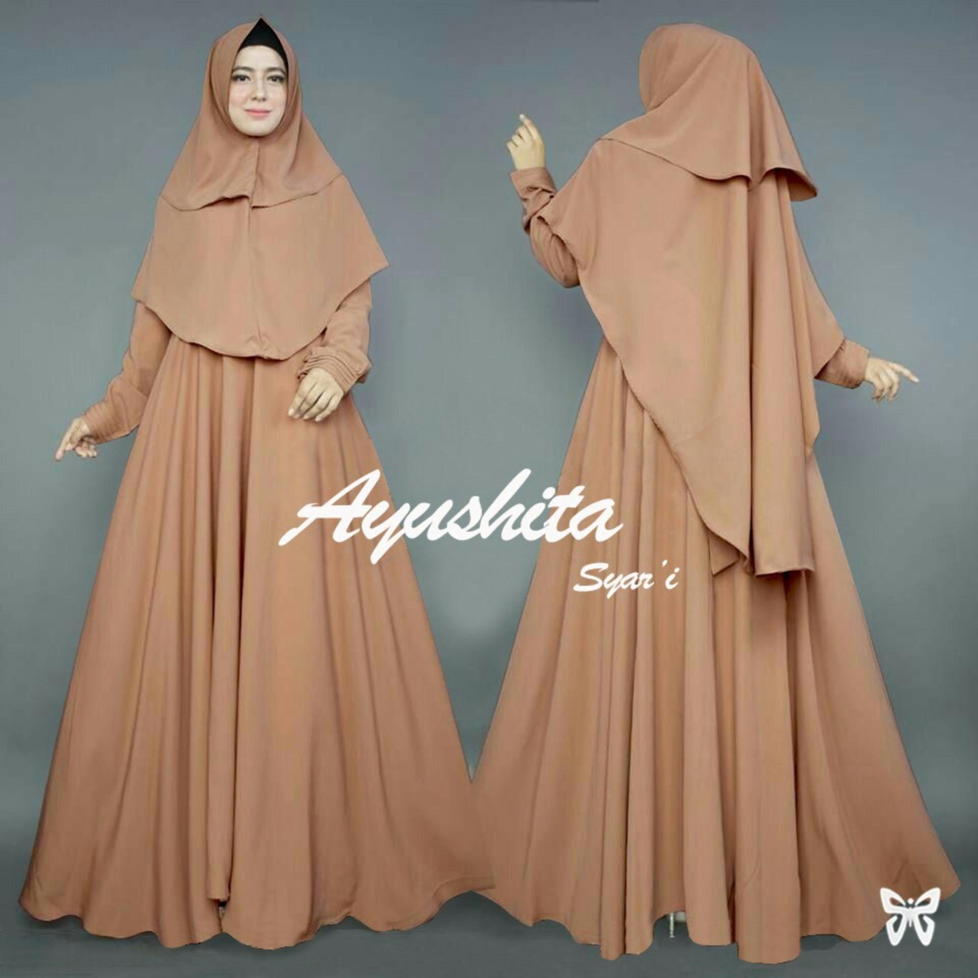 [vlyapriskila] Fashion Muslimah Syari Ayu Gamis dan Bergo Set