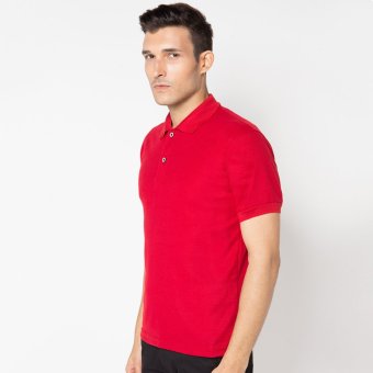 Vm Kaos  Berkrah Polos  Lakos Pendek  Polo  Shirt Polos  Merah  