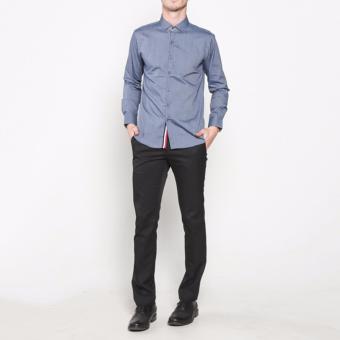 VM Kemeja Slimfit Panjang Biru Keabuan - Long Shirt KML-138 July 2018 - 3 VM Kemeja Slimfit Panjang Biru Keabuan - Long Shirt KML-138 - 3
