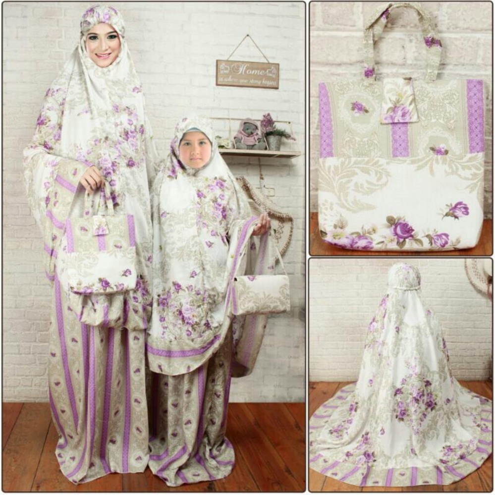 Vrichel Collection Mukenah Couple Ibu Dan Anak Lia (Ungu)