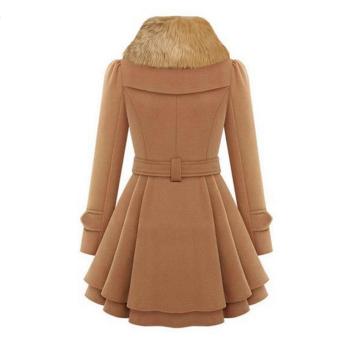 Wanita Bergaya Kasual Lengan Baju Panjang Wanita Faux Fur Kerah Jas Berkancing Dua Jaket Mantel Wol Tebal Mantel Parit Lebih Tahan Dr September 2018 - 5 Wanita Bergaya Kasual Lengan Baju Panjang Wanita Faux Fur Kerah Jas Berkancing Dua Jaket Mantel Wol Tebal Mantel Parit Lebih Tahan Dr - 5