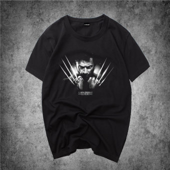 Cari Bandingkan Wolverine mahasiswa Korea laki-laki bottoming kemeja yard besar t-shirt (Wolverine memegang tangan/hitam) Online murah