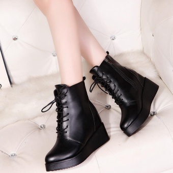 Women Sexy Platform Boots Fashion Punk Square Ankle Boots Black For Women Shoes - Intl Juni 2018 - 4 Women Sexy Platform Boots Fashion Punk Square Ankle Boots Black For Women Shoes - intl - 4