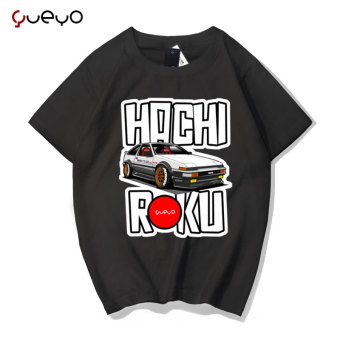 Gambar Wyatt tur AE86 pasang laki laki dicetak lengan pendek t shirt (Hichiroku86 teks hitam)