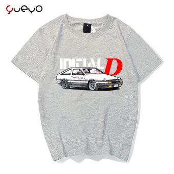 Gambar Wyatt tur AE86 pasang laki laki dicetak lengan pendek t shirt (Initiald sketsa 86 abu abu)