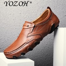 YOZOH Men 'S Casual Shoes Leather Soft Leather English Octopus Cow Leather Carrefour Shoes - intl