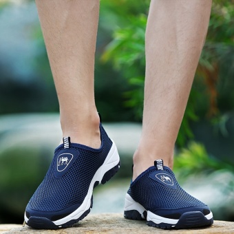 YOZOH Sepatu Olahraga Pria Sepatu Outdoor Hiking Sepatu Casual Running Slip-Ons & Loafers-Dark Blue - Intl April 2018 - 4 YOZOH Sepatu Olahraga Pria Sepatu Outdoor Hiking Sepatu Casual Running Slip-Ons & Loafers-Dark blue - intl - 4