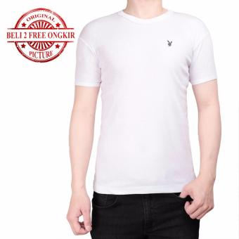 Zos - Kaos Polos Atasan Pria T-Shirt Slimfit Pendek O Neck - PLBY Putih