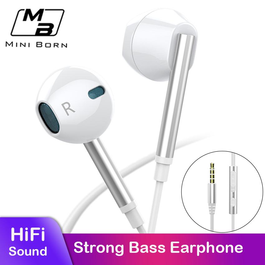 Mini Born In Ear Headphones Earphone Headset Wired Earbuds Noise Cancelling HIFI Sound Quality Wired No Ear Pain Earphone HIFI Subwoofer Headset with HD Microphone