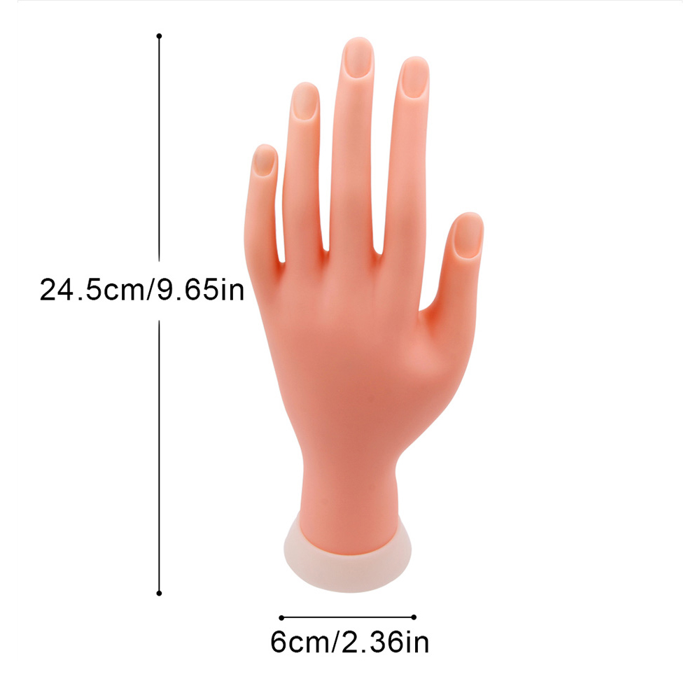 ภาพประกอบของ 【BEVY】【Practice fake hand model​】1Pcs Nail Art Practice Soft Plastic Model Hand Flexible Soft Plastic Flectional Mannequin Model Training Tool