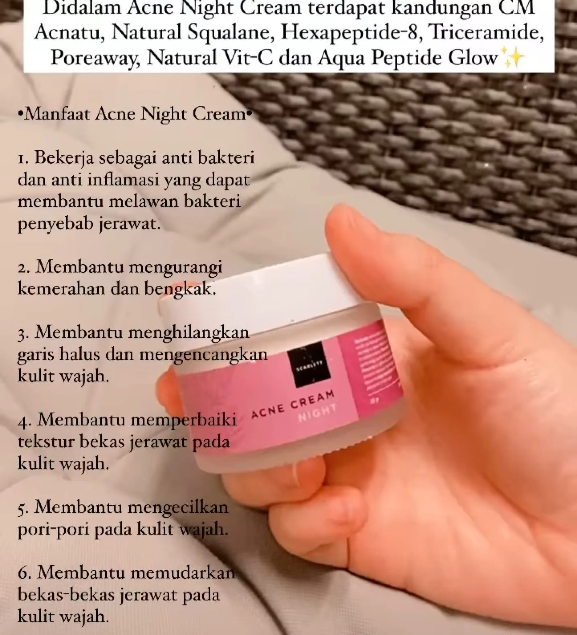scarlett acne cream night
