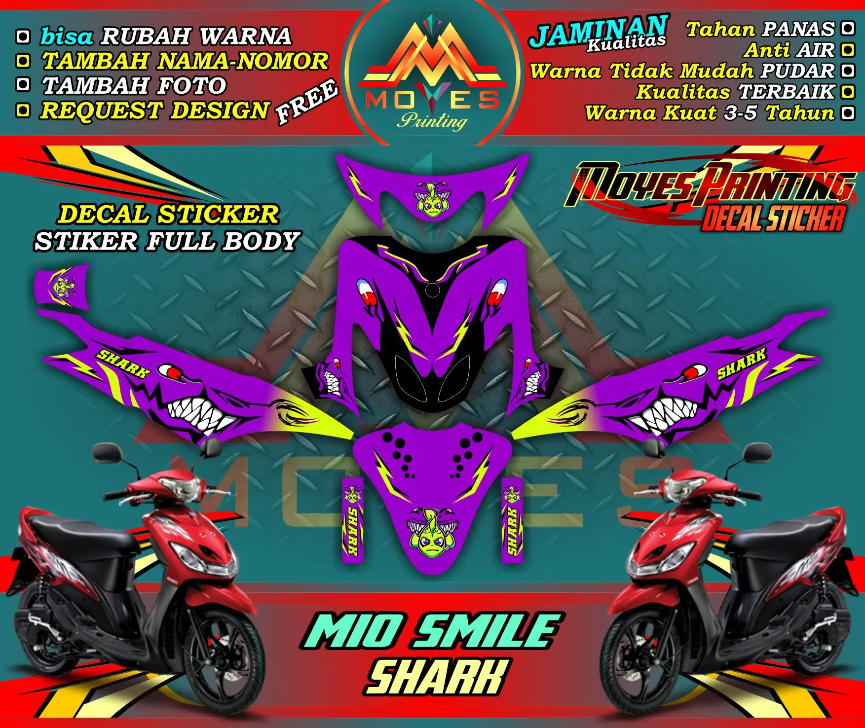 Sticker Mio Smile Decal Yamaha Mio Sporty Stiker Full Body Mio