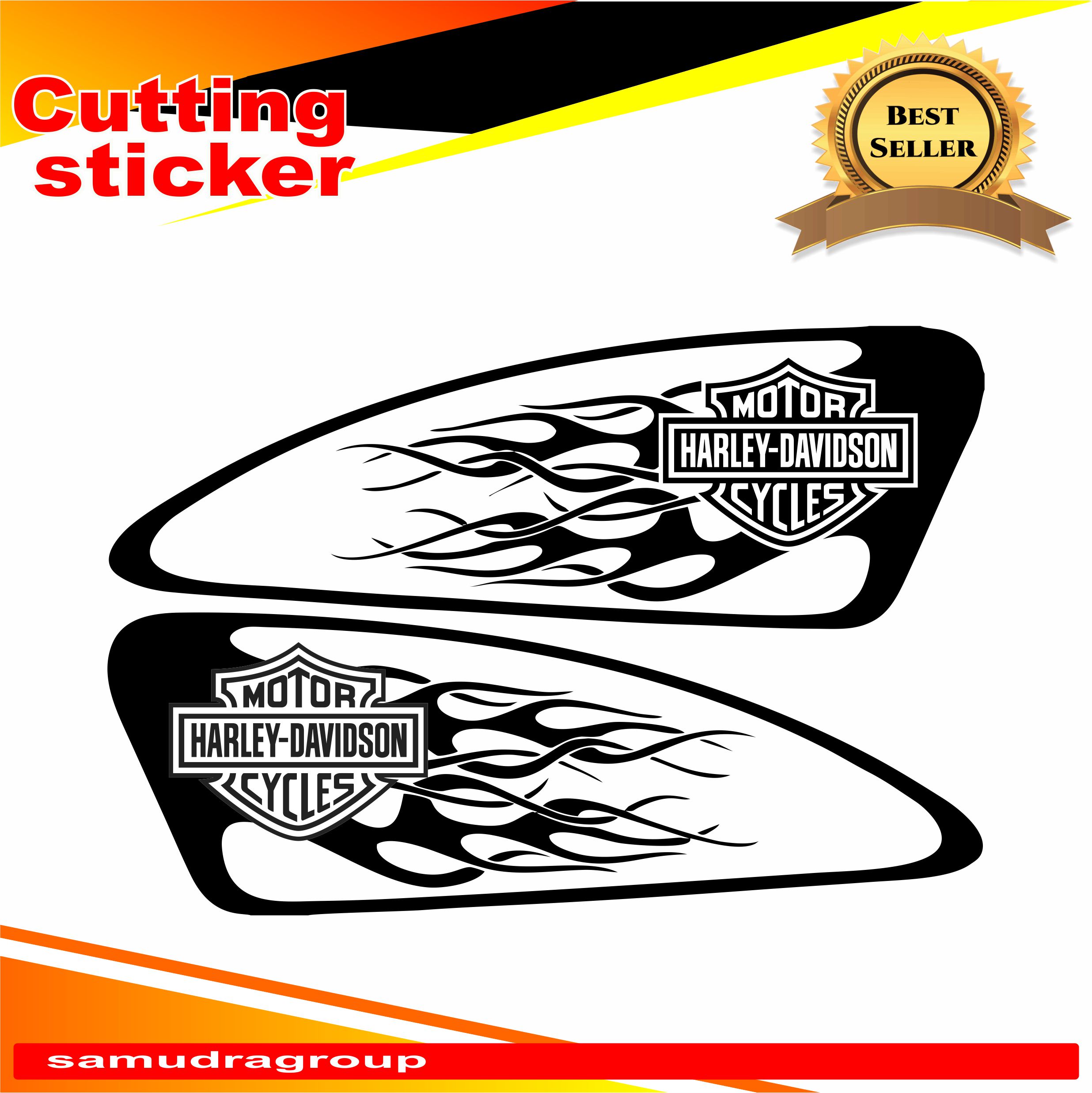 Cutting Sticker Tanki Motor Logo Harley Davidson Fire Tanki Mtor Harley Lazada Indonesia