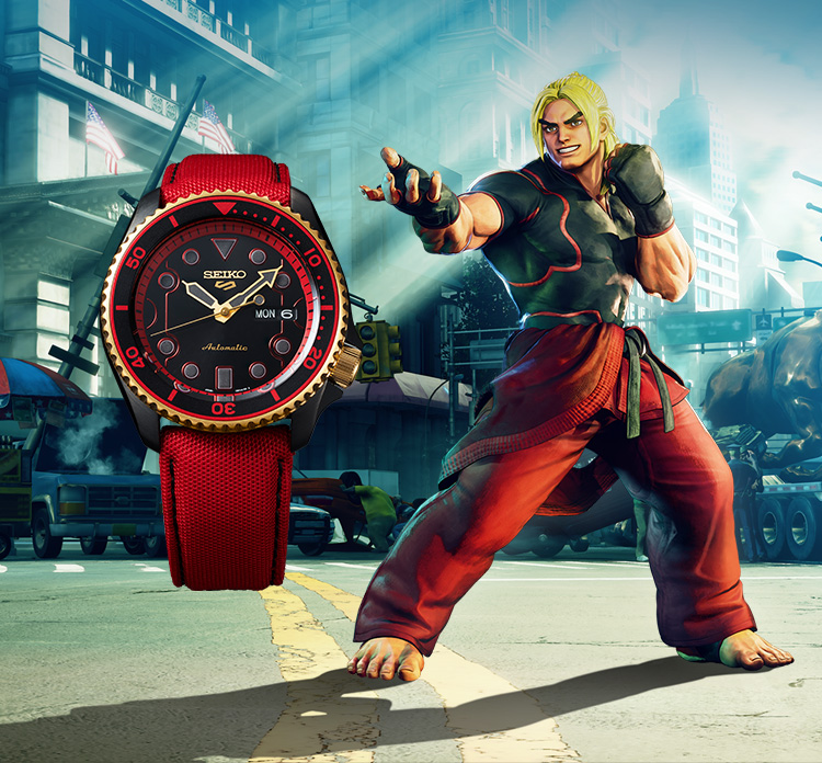 Jam Tangan Pria Seiko 5 Sports Street Fighter SRPF20K1 Ken Rush N Blaze  Limited Edition Red Nylon Strap | Lazada Indonesia