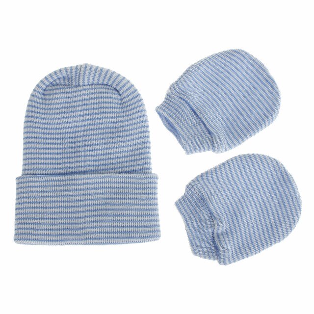 2ชิ้น/เซ็ตเด็กคู่หนา Beanie ทารกแรกเกิด Births ถุงมือหมวกชุดผ้าฝ้ายเด็กทารก Anti-ถุงมือเกาหมวก