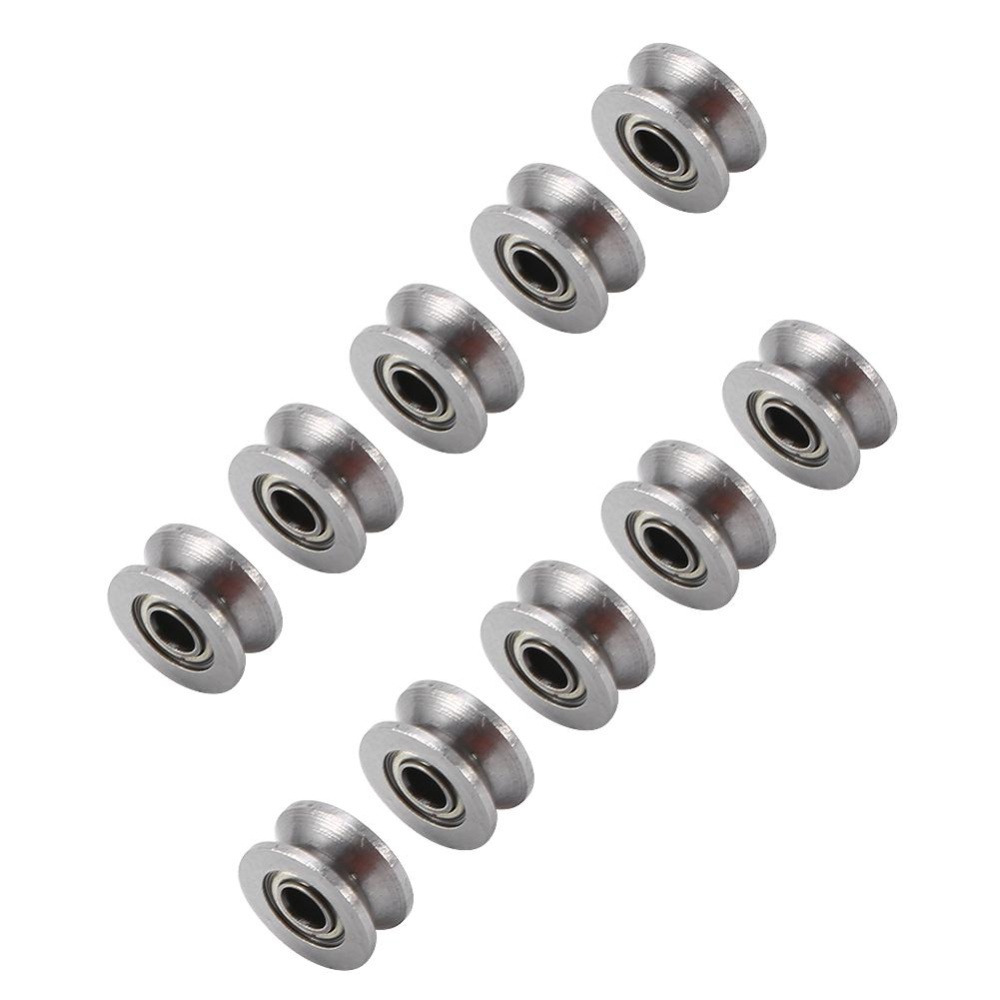 ... 10pcs U624ZZ U Groove Ball Bearing Guide Pulley For Rail Track Linear Motion System 4