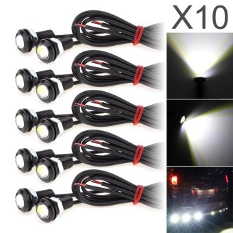 10pcs White 6000K Eagle Eye 9W 18MM 5730 Chip Car Fog Light DRL Bulb Reverse Backup