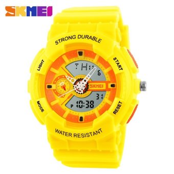 2016 Fashion Women Sports Watches Silicone Candy Colored Men's Casual Quartz Watch Student Watch(Yellow) - intl  