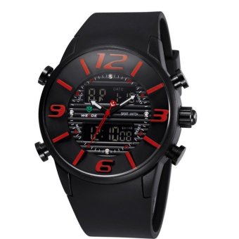 2016 Men Quartz Watch Sports Watches Mens Fashion Casual WatchVogue Mens Army Military Wristwatch Orologi WEIDE ClockRelojes(Red) - intl  