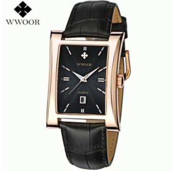 2017 New Luxury Brand WWOOR Men's Watches Quartz Watch Male Wristwatch leather Strap Waterproof watches - intl  