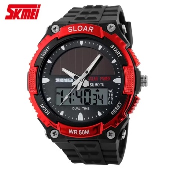 2017 New Relogio Solar energy Watch Men Sports Watches LED Digital Quartz Military Outdoor Dress Clock Wristwatches SKMEI Brand 1049 - intl  