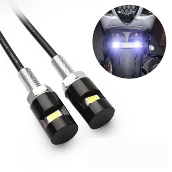 Gambar 2pcs White LED SMD Motorcycle   Car License Plate Screw Bolt Light lamp bulb 12V   intl