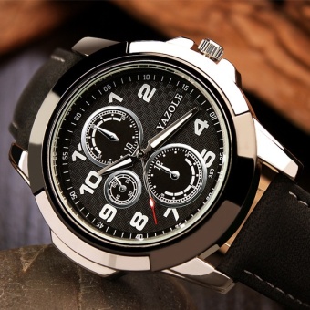 350 6-pin Three-car Racing Men's Sports Watch Quartz Watch Creative Watch-black - intl  
