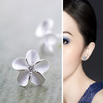 925 Perak 925 Prem Bunga Kristal Giwang Memasang Anting-anting Hadiah Perhiasan Wanita Mei 2018 - 3 925 perak 925 prem bunga kristal giwang memasang anting-anting hadiah perhiasan wanita - 3