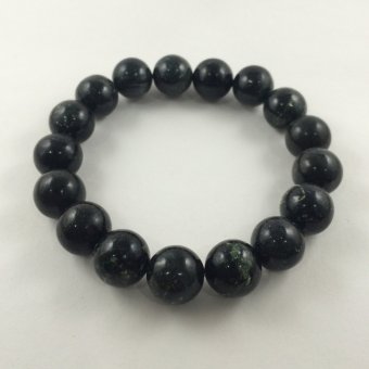 Gambar A KHA Gelang Kesehatan Black Jade 12mm (Ukuran L), 100% Batu Alam