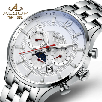 Gambar Aesop Shishang Waterproof multifungsi jam tangan pria otomatis arloji mekanik