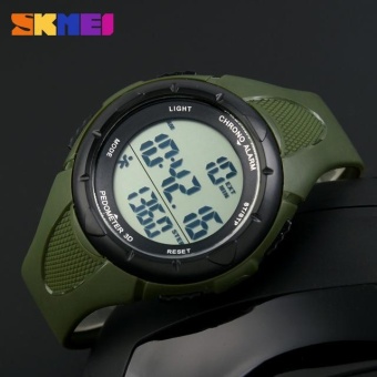 AJKOY-Skmei 1108 Women's Watch Fashion Pedometer Digital Fitness For Men Women Sports Outdoor Wristwatches Army Green - intl  