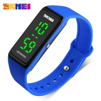 AJKOY-SKMEI 1265 Women Sports Watches Girls Simple Design LED Watch Ladies Digital Wristwatches 30M Water Resistant Blue - intl  