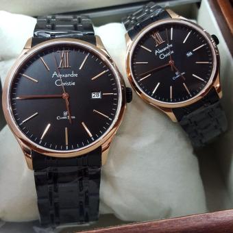 Alexandre Christie AC8504 am Tangan Couple Stainless Steel Hitam Rosegold  
