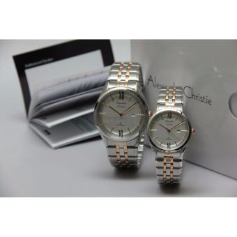 Alexandre Christie - Jam Tangan Couple - Silver or Black - Stainless Steel Strap - AC8289 - Limited Edition  
