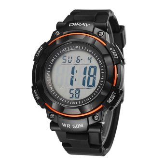 AOSEN FASHION Multifunctional Running Luminous Waterproof SportsElectronic Watch Orange - intl  