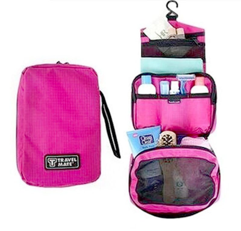 BEST Travel Mate Toiletries Organizer Bag Korea Style Tas Travelmate Shower - PINK FANTA