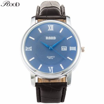 Big ROOD Men BLUE Watch Men Sport Watch Leather Quartz-WatchWaterproof Clock Date Mens Wrist Watch relogio masculino(Not Specified)(OVERSEAS) - intl  