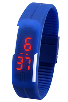 Bluelans® Unisex Silicone Red LED Sports Digital Watch (Dark Blue)  