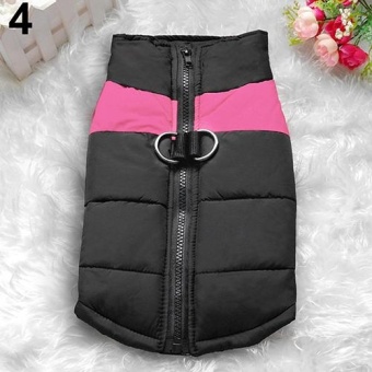 Gambar Bluelans(R) Winter Warm Dog Padded Zipper D Ring Coat Pet Skiing Clothing for Large Dog 3XL (Pink)   intl