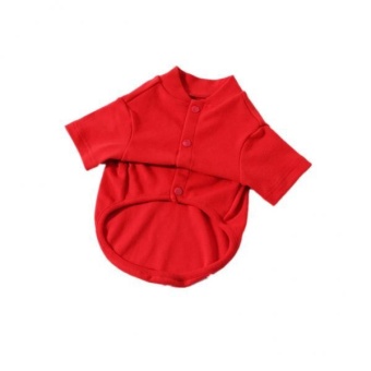 Gambar BolehDeals 100% Cotton Dog Shirt Clothes Puppy Two feet ClothingFashion Gift M red   intl