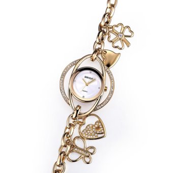 boyun 2016 Brand Luxury Crystal Gold Watches Women Fashion Causual Dress Bracelet Quartz Watch Shock Waterproof Feminino (gold white)  