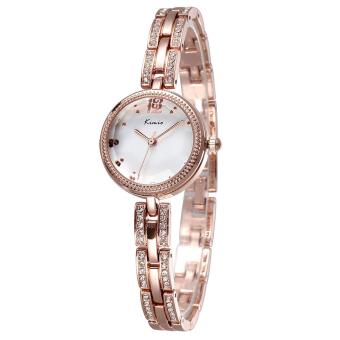 boyun Fashion Brand KIMIO Crystal Rhinestones Women Dress Watches Luxury Rose Gold Quartz Wristwatch (gold white)  