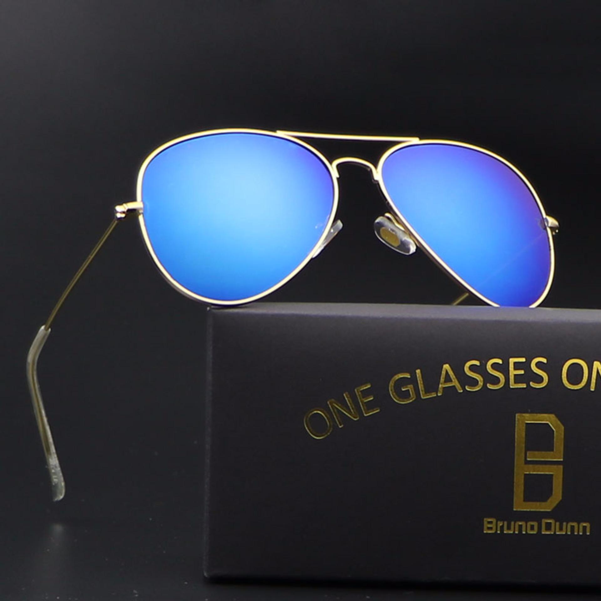 Bruno Dunn Wanita Pria Polarized Aviator 3025 Sunglasses (emas Bingkai G15 Lense)-Intl