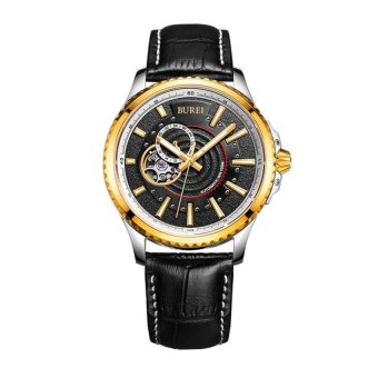 BUREI Treasure Shuttle Sports Hollow Mechanical with IndependentSmall Seconds Dail Leather Strap Mens Watch - intl  