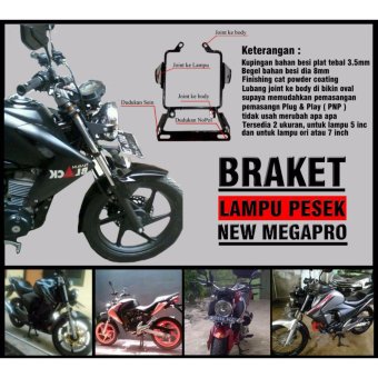 Gambar Cadel Braket Lampu Pesek New megapro ukuran lampu 5 inch