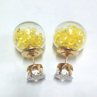 Gambar Cannice Anting Stud Double Side Kuning