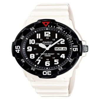 Gambar Casio Analog Jam Tangan Pria   Putih   Strap Karet   MRW 200HC 7B