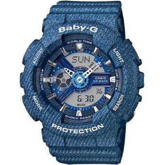 Gambar Casio Baby G BA 110DC 2A1D Jam Tangan Wanita Rubber Strap Navy Hitam