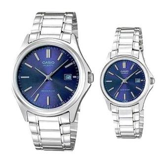 Casio Couple Watch Jam Tangan Couple - Silver - Strap Stainless Steel - 1183A-2A  