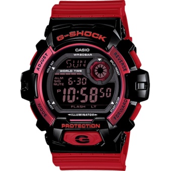 Casio G-SHOCK G-8900SC-1RDR - Digital - Multi-Time - Multifunction - Jam Tangan Pria - Bahan Tali Resin - Merah  